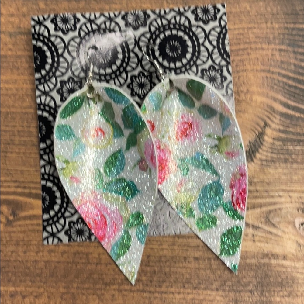 Faux leather earrings